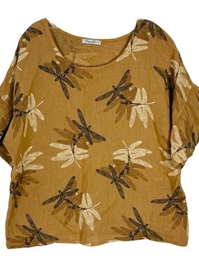 Elena Baldi Blouse Medium Linen Dragonflies